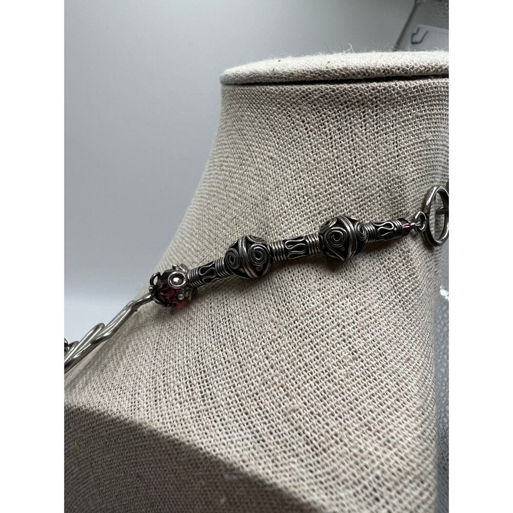 Handmade‎ Silver Tone Industrial Wire Necklace Artisan Wearable Art Statement - Picture 7 of 9